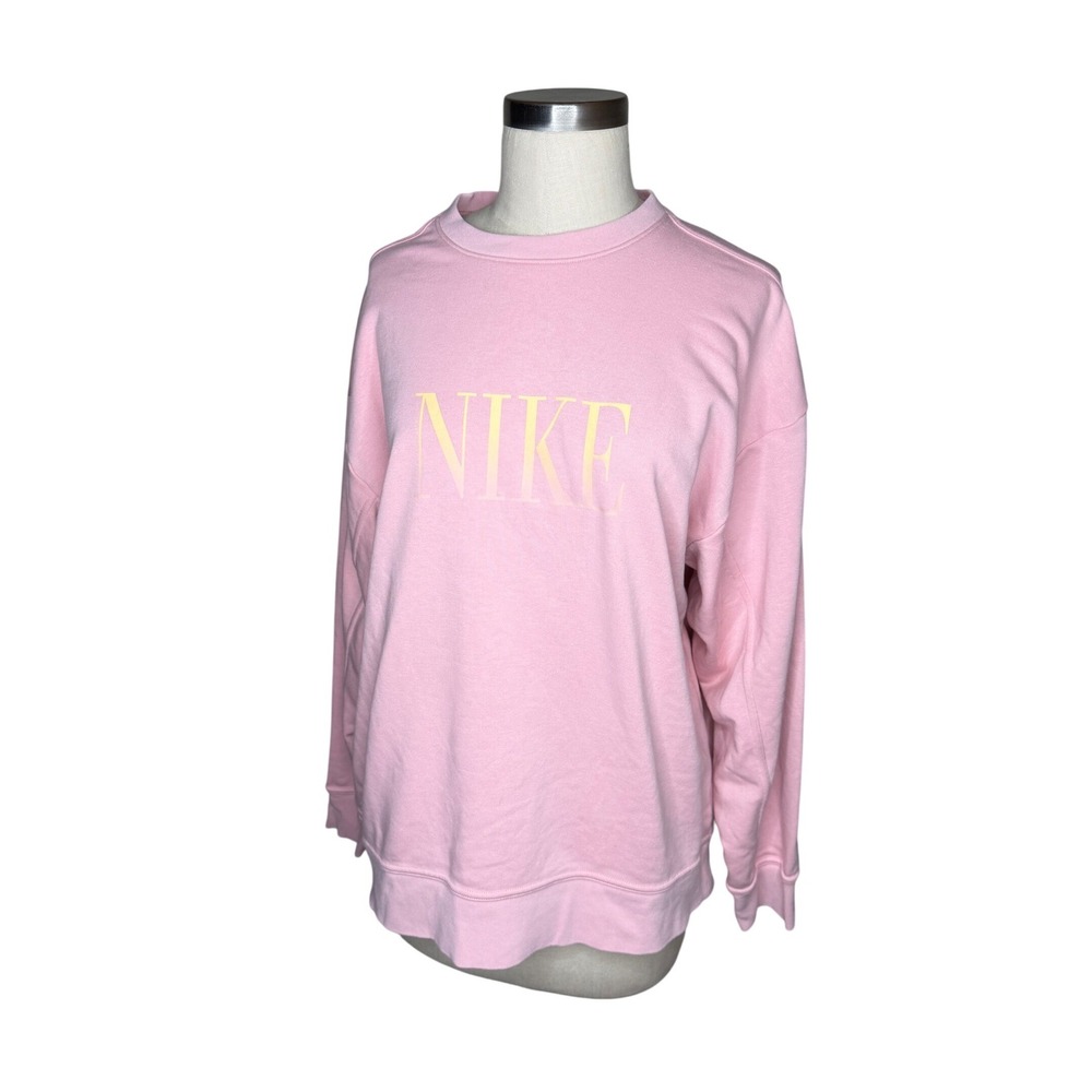NIKE Dri-FIT Sweatshirt Pink Graphic Pullover Crewneck Women's Size Medium